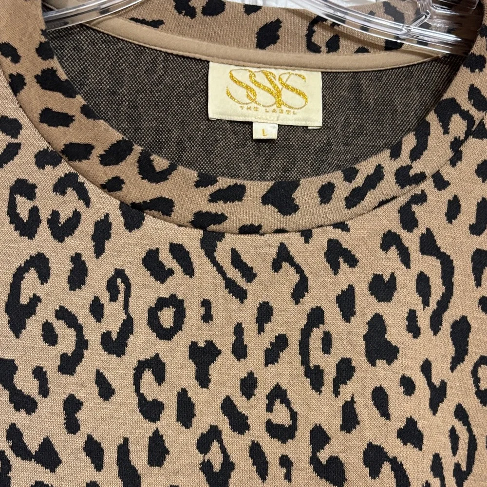 SSYS Brown Leopard Print Crewneck Sweatshirt WORN ONCE - Picture 7 of 11